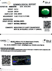 6.42/CT Natural Panna Stone with Govt. Lab Certificate